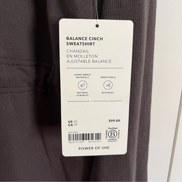 Athleta Balance Cinch Sweatshirt in Shale - Picture 2 of 3